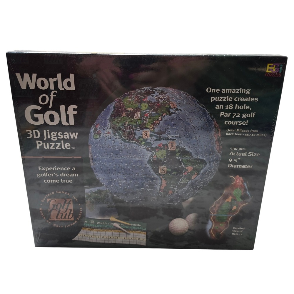 Buffalo Games World of Golf 3D Jigsaw Puzzle 530 Pcs Vintage 2000 Factory Sealed